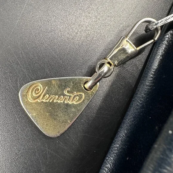 Vintage Navy Blue Purse Gold Accents Shoulder Strap 1980s Clemente Retro Bag - Picture 4 of 9